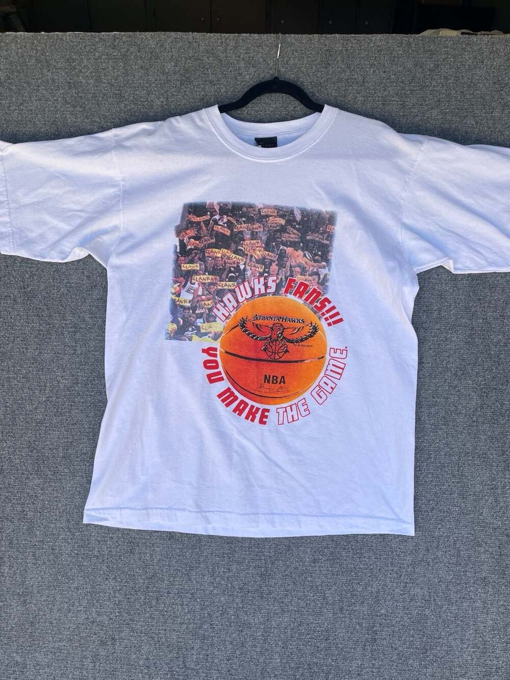 Vintage 1994 Atlanta Hawks Fans You Make The Game T-Shirt XL